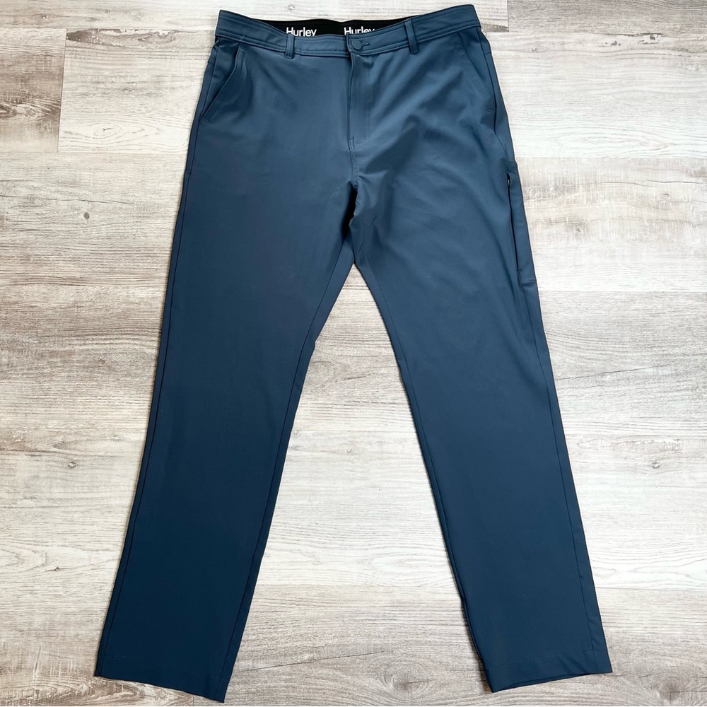 Hurley Hybrid Performance Stretch Pants Water Repellent Gray Mens 34x34 Golf